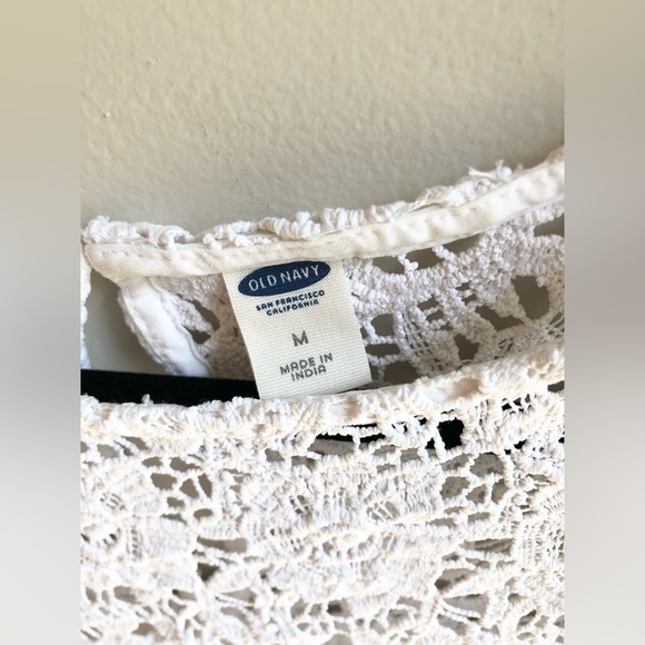 Old Navy Women’s Size Medium Lacy White Flowy Sleeveless  Summer MIDI Dress - Picture 3 of 4